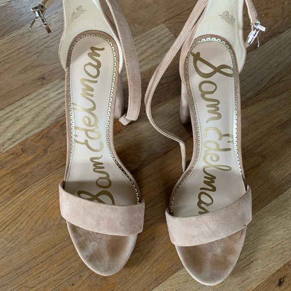Sam Edelman nude suede 4” block heel - Picture 4 of 5